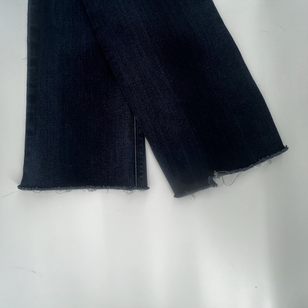 Seven 7 For All Mankind Jeans Skinny Bootcut Dark Wash Sz 26 Raw Hem Modified - Picture 16 of 16